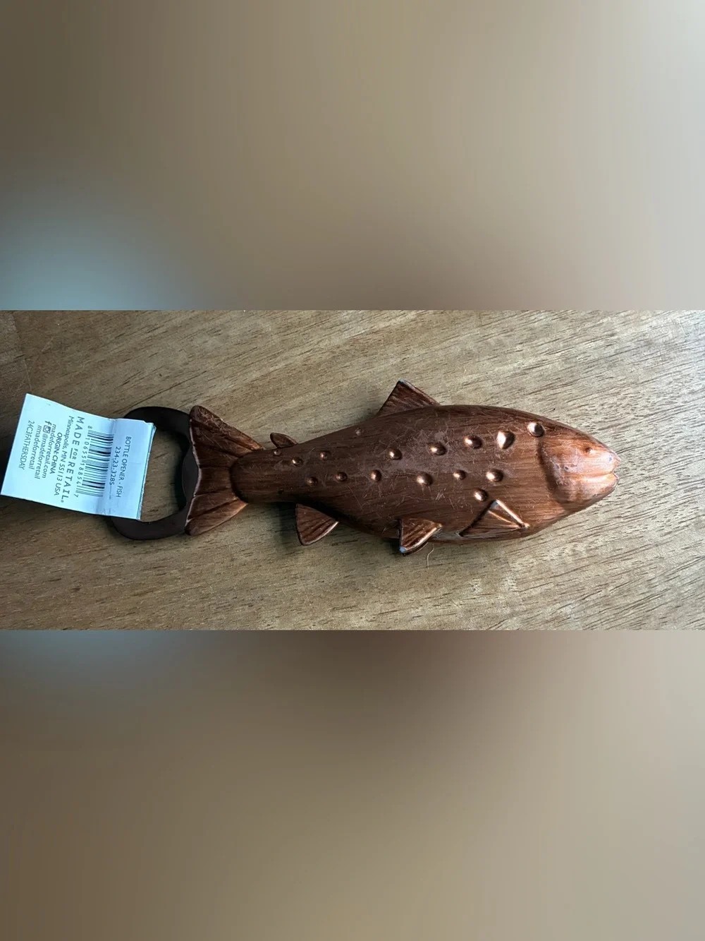 Decorative Copper Fish Bottle Opener - Copper Finish 5.5”